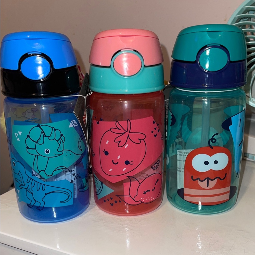 Thirsty Kids Water Canteen 18M+ No Spill in 3 Designs and Colors Flip-it Active